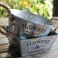 Pre-Order กระบะต้นไม้ สังกะสีปั้มลายนูน Flowers & Garden หูเชือกปอ มี 4 ทรง Zakka