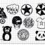 STSET010BW (เซ็ต60ชิ้น) สติกเกอร์ ขาวดำ ลายการ์ตูน กราฟิตี้ ติดรถยนต์, มอเตอร์ไซต์, จักรยาน, กระเป๋า, ติดผนัง ของใช้ต่างๆ สติกเกอร์PVCกันน้ำ ลายสวย เก๋ น่ารัก มีสไตล์ เท่ห์ ไม่ซ้ำใคร