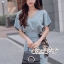 เสื้อผ้าเกาหลี พร้อมส่ง เสื้อกับกระโปรง สีฟ้ากับสีชมพู