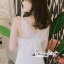 เดรสเกาหลี พร้อมส่ง เดรสเชิ๊ท เนื้อผ้าคอตตอนสีขาว