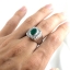 SKJewelryFactory แหวนชาย พลอยแท้ สีเขียวมรกต ล้อมเพชร MR00391-GAG