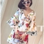 พร้อมส่ง เดรสพิมพ์ลายแขนบานสุดเก๋