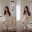 พร้อมส่ง ดีเทลลูกไม้ซีทรูเสริม feminine ทรงคอ V