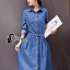พร้อมส่ง เดรสเกาหลี Dress Shirt งานยีนส์ฟอก