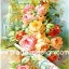 กระดาษสาพิมพ์ลาย rice paper สำหรับทำงาน handmade เดคูพาจ Decoupage แนวภาพ vintage ภาพวาดสีน้ำมันดอกกุหลาบสวยสดมากับ Florida Water สไตล์ วินเทจ (pladao design)