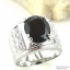 SKJewelryFactory แหวนทรงนี้ขายดีมาก แหวนชายนิลแท้ ดีไซส์ข้างฝังเพชร 2แถว พร้อมลอนที่ก้านแหวน สวยมาก MR00464-ONX