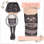 WL038 ถุงน่องแบบเต็มตัวน่ารัก สีทูโทน เนื้อและดำ ลายแมวเหมียว