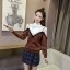เสื้อเกาหลี พร้อมส่ง เสื้อไหมพรมแขนยาว
