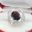 SKJewelryFactory SKJewelryFactory แหวนพลอยโกเมนแท้ สีเเดงกล่ำ ดีไซน์ลายใบตำลึง ER00123-GAN แดง