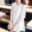 เสื้อแฟชั่น พร้อมส่ง เสื้อคอกลม แขน 3 ส่วน ฉลุลาย