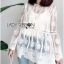 เสื้อผ้าลูกไม้ พร้อมส่ง เสื้อลูกไม้ ตกแต่งระบายเพบลัม