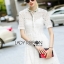 พร้อมส่ง เชิ้ตเดรสผ้าลูกไม้สีขาวตกแต่งคริสตัล