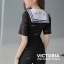 เสื้อผ้าเกาหลี พร้อมส่ง จั๊มสูท แต่งกระดุมสลับสี