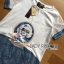 พร้อมส่ง ทีเชิ้ตผ้ายืดตกแต่งผ้าเดนิมพิมพ์ลายมาริลิน