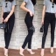พร้อมส่ง กางเกงยีนส์ ขายาว เอวสูง ผ้านิ่ม