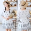 พร้อมส่ง มินิเดรส ปักไหมลายดอกเดซี่