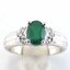 SKJewelryFactory แหวนเงินแท้ พลอยกรีนอะเกทแท้ล้อมเพชร พลอยสีเขียวขุ่นโปรางแสง ER02346-GAG