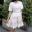 เดรสแฟชั่น พร้อมส่ง เดรสผ้าคอตตอนสีขาวปักลาย