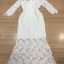 พร้อมส่ง Long dress สีขาวแขน 5 ส่วนงานลูกไม้ทั้งชุด