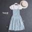 เดรสเกาหลี พร้อมส่ง เสื้อยืดตัวใน+เอี้ยมกระโปรง