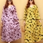 ชุดเดรสแฟชั่น พร้อมส่ง Maxi dress ปริ้นลายดอกใหญ่