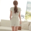 เสื้อผ้าเกาหลี พร้อมส่ง Jumpsuit สีขาว ผ้าดี