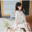 พร้อมส่ง เดรสลูกไม้แขนศอกสีขาวปลายระบายนิดๆ