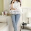เสื้อเกาหลี พร้อมส่ง เสื้อคอจีน แขนกระดิ่ง