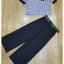 เสื้อผ้าเกาหลี พร้อมส่ง ชุดเซ็ทเสื้อ+กางเกง+เข็มขัด