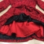 พร้อมส่ง Mini dress แขนยาวจั๊มปลายแขน ลูกไม้สีแดงสด
