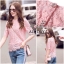 เสื้อลูกไม้ พร้อมส่ง เสื้อ แขนสามส่วน คอกลม