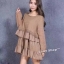 เสื้อผ้าเกาหลี พร้อมส่ง เสื้อกึ่งเดรสงานญี่ปุ่นแท้