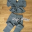 พร้อมส่ง เซ็ตเสื้อทรงเพปลัมและกางเกงสกินนี่ทอลายฮาวนด์สทูธ
