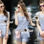 พร้อมส่ง เสื้อคอเหลี่ยมกับกางเกงขาสั้น