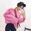 เสื้อเกาหลี พร้อมส่ง เสื้อไหล่ปาดกระดุม