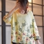 เสื้อเกาหลี พร้อมส่ง เสื้อแขนยาว คอกลมผ้าsilk