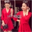 พร้อมส่ง เดรสปาดข้างผูกโบสีสดสุดเซ็กซี่