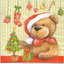 แนวภาพคริสต์มาส หมีซานต้า แต่งต้น Christmas เป็นภาพบล็อค 4 กระดาษแนพกิ้นสำหรับทำงาน เดคูพาจ Decoupage Paper Napkins ขนาด 33X33cm