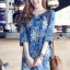 พร้อมส่ง เดรสผ้าเดนิมปักลายดอกไม้สไตล์โบฮีเมียน