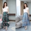 เสื้อผ้าเกาหลี พร้อมส่ง ชุดเซ็ทเสื้อ+กางเกงลายดอก