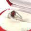 SKJewelryFactory แหวนหญิงเงินแท้ 92.5% ฝังพลอยโกเมนแท้ ER00026-GAN แดง