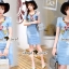 พร้อมส่ง เดรสเกาหลีเนื้อผ้ายีนส์เดนิม