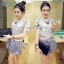 พร้อมส่ง เสื้อแต่งด้วยกลิตเตอร์ อคลิลิกโทนสีเงิน