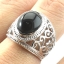 SKJewelryFactory แหวนชาย นิลแท้ ด้านข้างฉลุลาย ใส่สบาย ไม่อับนิ้ว MR00494-ONC