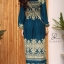 ชุดเดรสเกาหลี พร้อมส่ง Maxi ปริ้นลายแต่งเชิงชาย