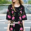 พร้อมส่ง เดรสเข้ารูป ปักแต่งประดับเป็นลายดอกไม้