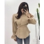 เสื้อเกาหลี พร้อมส่ง เสื้อกระดุมเฉียงหน้า