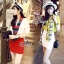 พร้อมส่ง Set สุดคุ้ม 3 ชิ้น เสื้อ กระโปรง ผ้าพันคอ เข้าเซทกัน