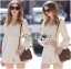 เสื้อผ้าเกาหลี พร้อมส่ง เพลย์สูท ขาสั้นผ้าทวีดตกแต่งผ้าลูกไม้