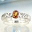 SKJewelryFactory แหวนบุษราคัมแท้ สีเหลืองอมส้ม เล่นไฟดี สไตล์แหวนพลอยเม็ดเดี่ยว เหมาะใส่ติดนิ้ว ER01742-YSA